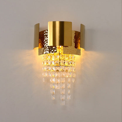 Modern Luxury Crystal Tassel Gold 2/3 Light Wall Sconce Lamp