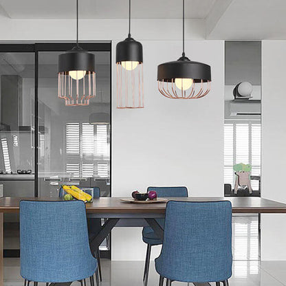 Nordic Creative Iron Geometry Plating Rose Gold 1-Light Pendant Light