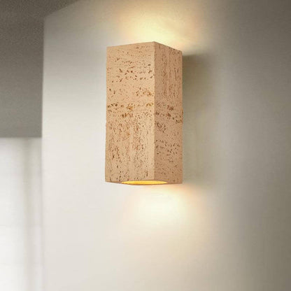 Retro Wabi-sabi Square Column Hand Sculpted LED Wall Sconce Lamp