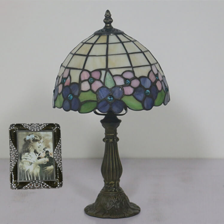 Creative Retro Tiffany Glass Shade 1-Light Table Lamp