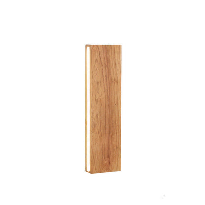 Japanese Minimalist Log Rectangular Flat Rotatable LED Wall Sconce Lamp
