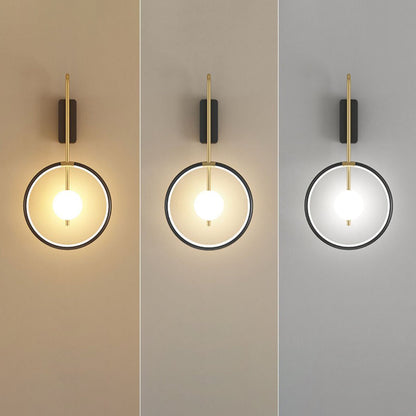 Modern Simplicity Aluminum Circle Ring Silicone Strip LED Wall Sconce Lamp For Living Room