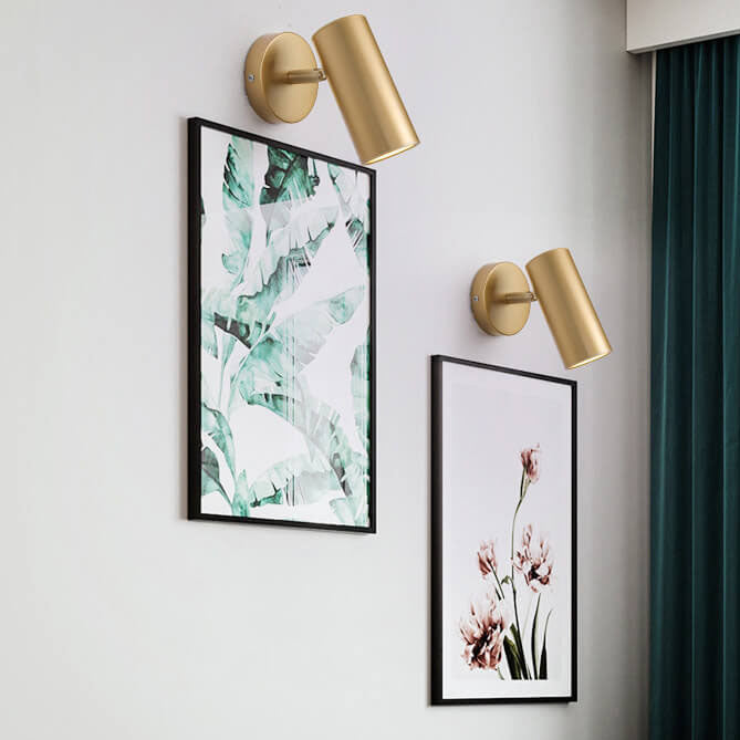 Modern Simplicity Plated Cylindrical Spotlight 1-Light Reading Wall Sconce Lamp