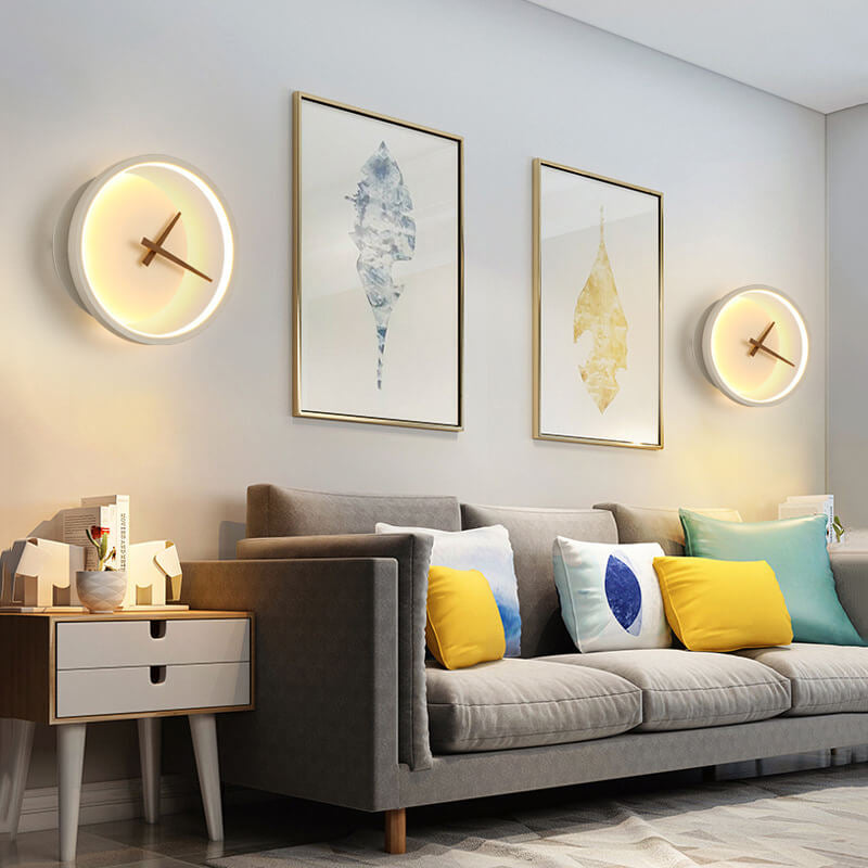 مصباح حائط LED دائري على شكل ساعة إبداعية من Nordic 