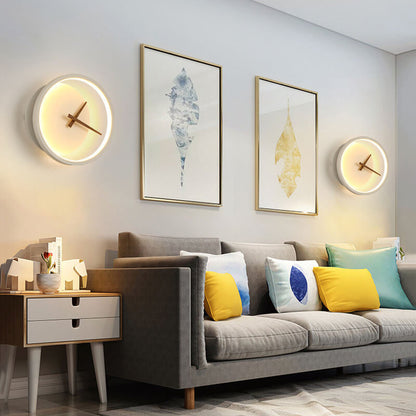 مصباح حائط LED دائري على شكل ساعة إبداعية من Nordic 