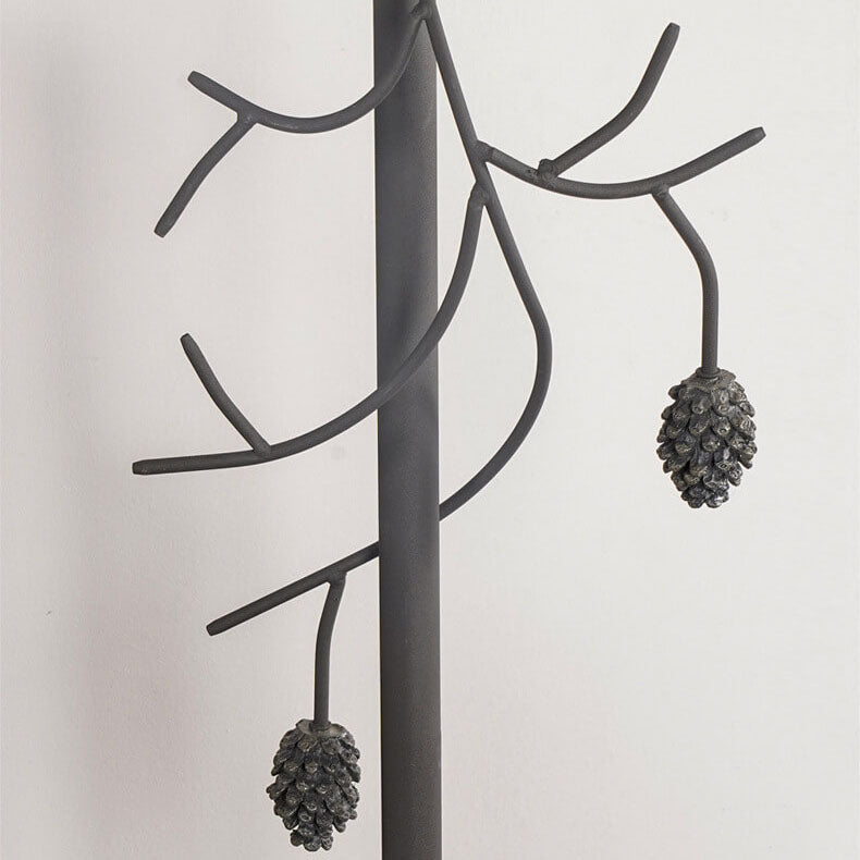 European Vintage Faux Sheepskin Tree Branch 1-Light Standing Floor Lamp