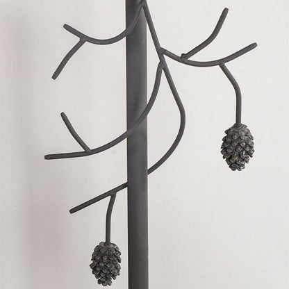 European Vintage Faux Sheepskin Tree Branch 1-Light Standing Floor Lamp