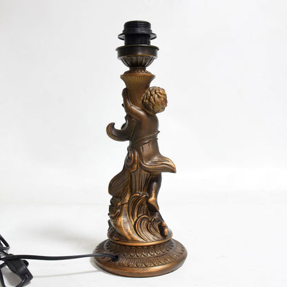 Traditional Vintage Resin Glass Diamond Boy 1-Light Table Lamp For Living Room