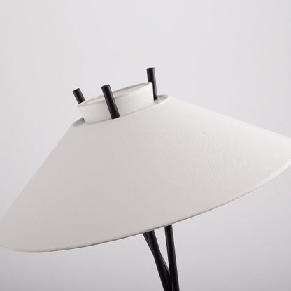 Contemporary Simplicity Semi-tapered Fabric Shade Iron Tripod 1-Light Standing Floor Lamp For Study