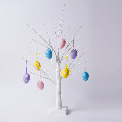 Contemporary Creative Easter Egg Decorated Tree Plastic LED USB Table Lamp For Bedroom