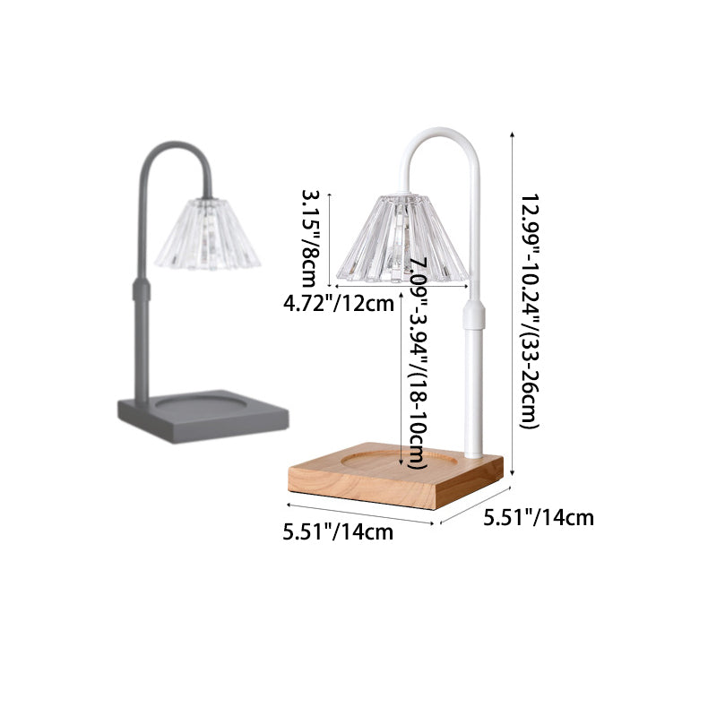 Modern Minimalist Round Wood Iron Glass 1-Lignt Melting Wax Table Lamp For Bedroom