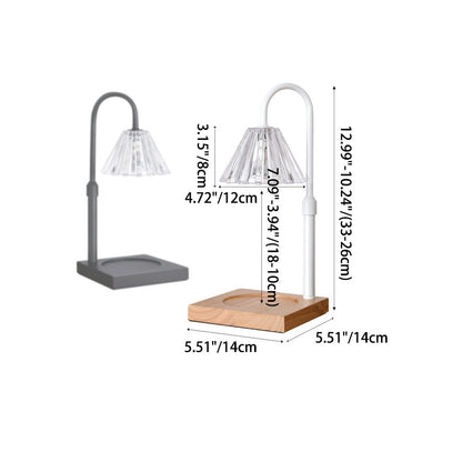 Modern Minimalist Round Wood Iron Glass 1-Lignt Melting Wax Table Lamp For Bedroom