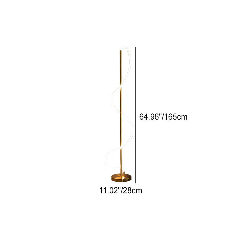 Modern Minimalist Line Iron Silicone LED Standing Floor Lamp For Living Room