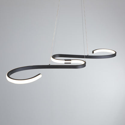 Nordic Minimalist Lines Aluminum Silicone LED Island Light Chandelier