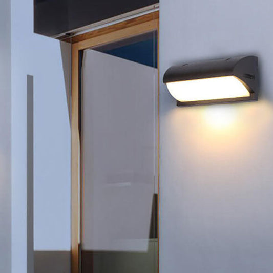 Modern Simple Geometry Outdoor Waterproof Sensor LED Wall Sconce Lamp