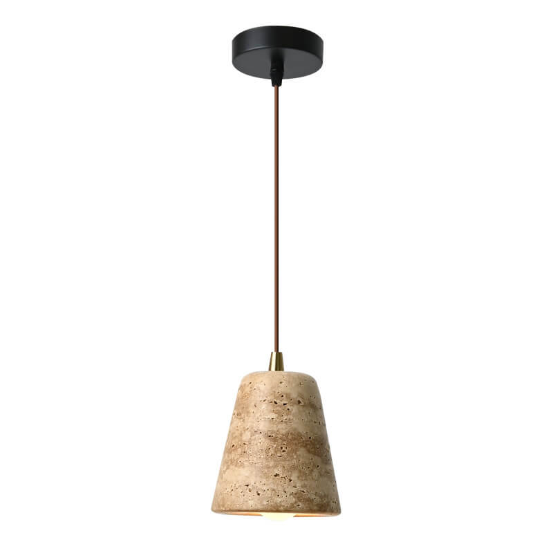 Japanese Style Stone Column Cone 1-Light Pendant Light
