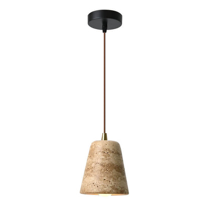 Japanese Style Stone Column Cone 1-Light Pendant Light