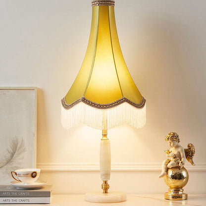 French Retro Court Tassel Copper 1-Light Table Lamp