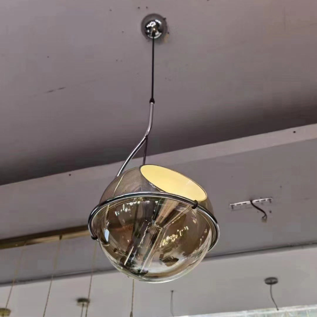 Modern Simplicity Iron Glass Ball 1-Light Pendant Light For Living Room