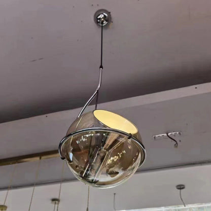 Modern Simplicity Iron Glass Ball 1-Light Pendant Light For Living Room