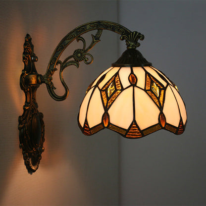 Tiffany Vintage Baroque Geometric Bowl 1-Light Wall Sconce Lamp