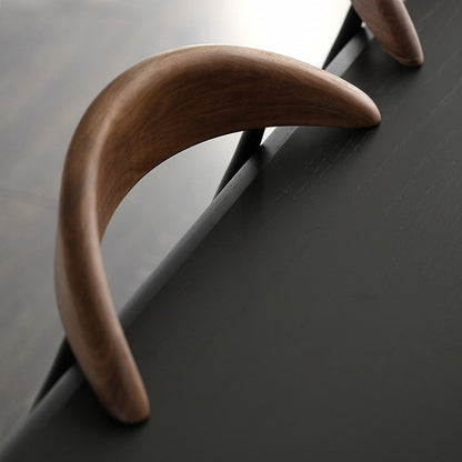 Contemporary Nordic Square Cowl Curved Back Microfiber Leather Solid Wood Iron Dining Chair For Dining Room