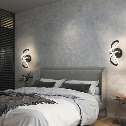 مصباح حائط LED من الألومنيوم بتصميم خط ملتوي بسيط على الطراز الاسكندنافي 