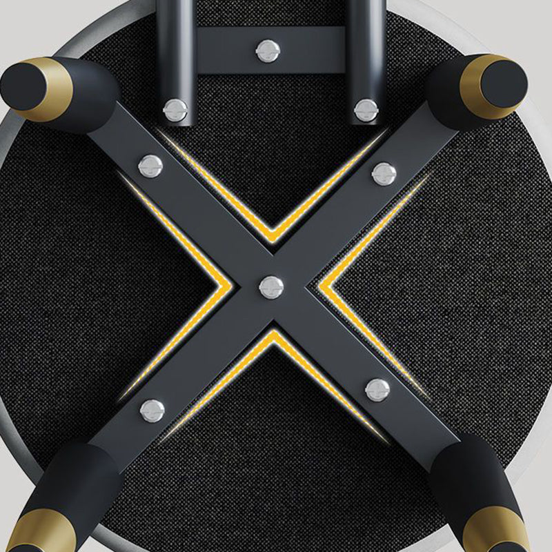 Modern Minimalist Round Upholstered Rectangular Back Tech Fabric Metal Dining Chair For Dining Room