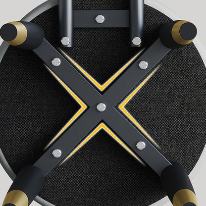 Modern Minimalist Round Upholstered Rectangular Back Tech Fabric Metal Dining Chair For Dining Room