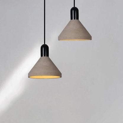 Industrial Style Solid Wood Cement 1-Light Pendant Light