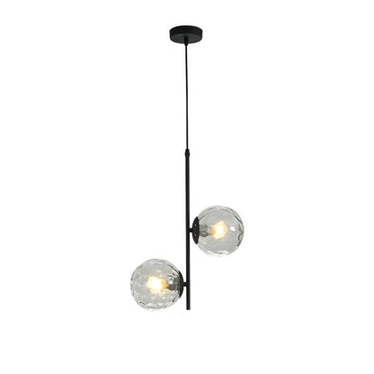 Modern Minimalist Iron Glass 2-Light Chandelier