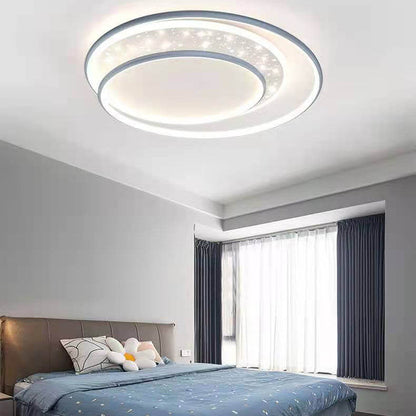 Modern Creative Children's Round Star Aluminum Acrylic LED Flush Mount Lighting