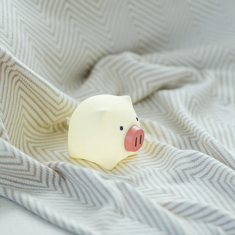 Creative Cute Pig Touch Timer LED Night Light Decorative Table Lamp