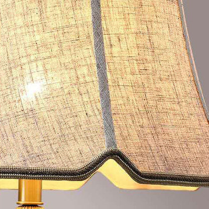 Traditional Chinese Fabric Shade Ceramic Vase Base 1-Light Table Lamp For Home Office