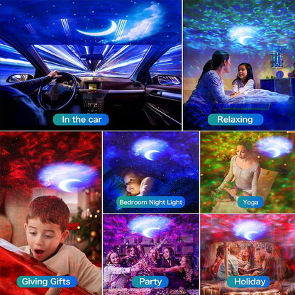 Modern Plastic LED Seven-color Sound-controlled Star Projection Light Night Light