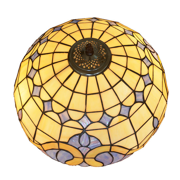 Traditional Tiffany Mediterranean Stained Glass 2-Light Standing Floor Lamp For Home Office