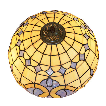 Traditional Tiffany Mediterranean Stained Glass 2-Light Standing Floor Lamp For Home Office