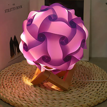 Creative DIY Round Hydrangea Combination Design LED Night Light Table Lamp