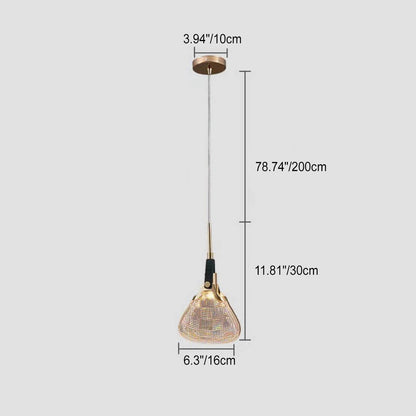 Contemporary Creative Iron Acrylic Arc 1-Light Pendant Light For Living Room