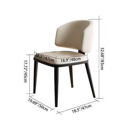 Modern Minimalist Synthetic leather Iron Sponge Square Dining Chair Backrest For Dining Room