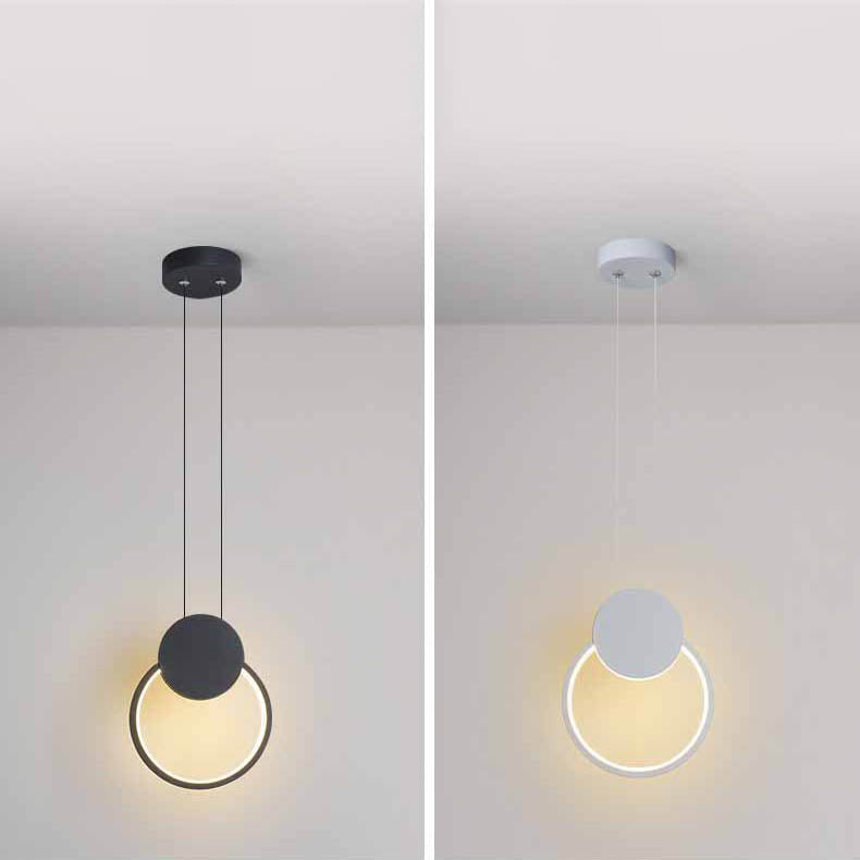مصباح LED دائري هندسي من الحديد بتصميم بسيط وعصري لغرفة النوم 