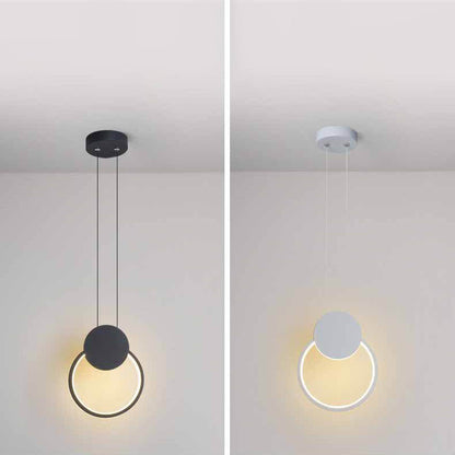 مصباح LED دائري هندسي من الحديد بتصميم بسيط وعصري لغرفة النوم 