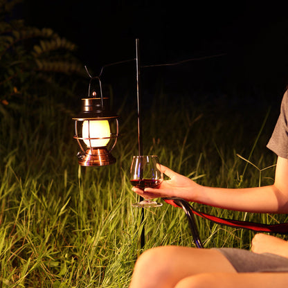 Traditional Farmhouse Waterproof Rechargeable Iron Acrylic Cylinder LED Table Lamp For Entertainment Room