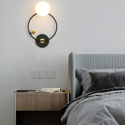 Nordic Minimalist Round Ball Iron Glass 1-Light Wall Sconce Lamp