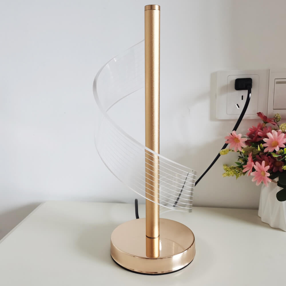 Modern Light Luxury Acrylic Curve LED Table Lamp