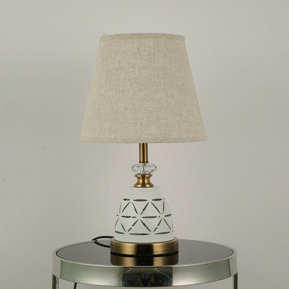 Modern Minimalist Solid Color Hardware Fabric 1-Light Table Lamp