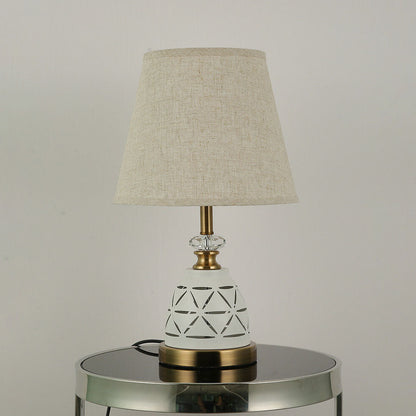 Modern Minimalist Solid Color Hardware Fabric 1-Light Table Lamp