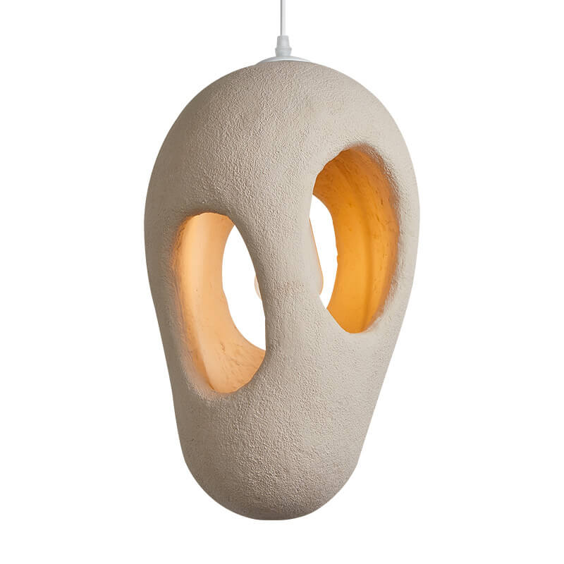 Japanese Wabi-sabi Resin Geometric Circle 1-Light Pendant Light