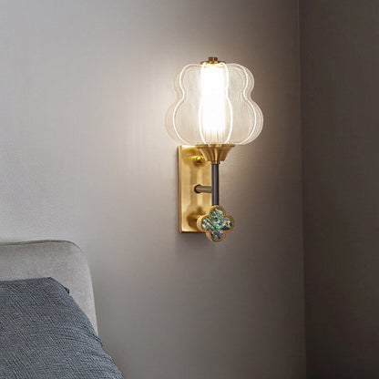 مصباح حائط LED بتصميم صيني مصنوع من النحاس والأكريليك بالكامل بتصميم إبداعي