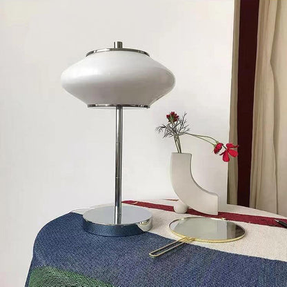 Industrial Glass Medieval UFO Shaped LED Table Lamp